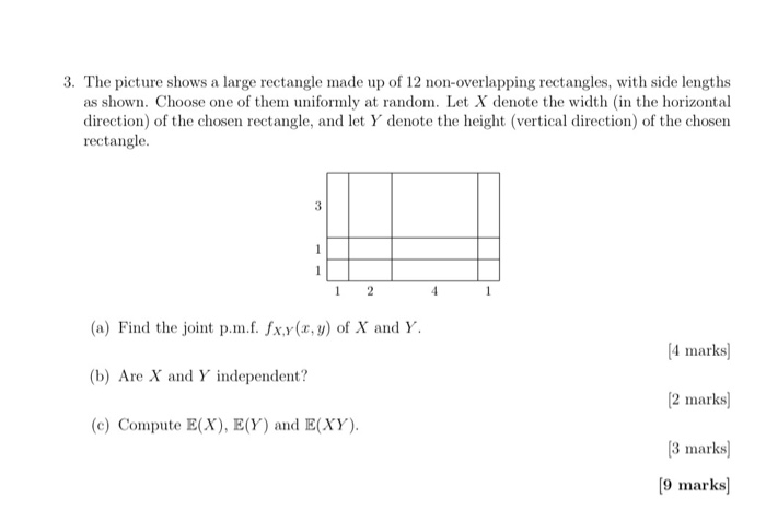 Solved 3. The picture shows a large rectangle made up of 12 | Chegg.com