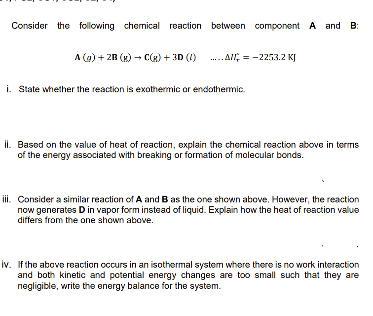Solved Consider the following chemical reaction between | Chegg.com