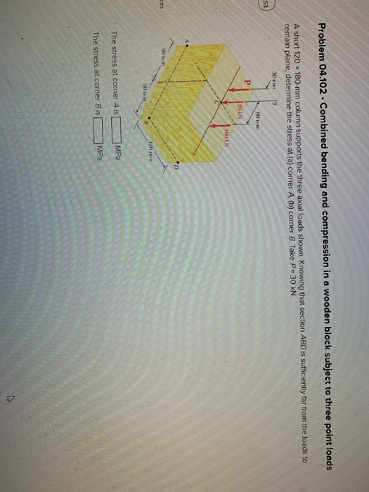 Solved Problem 04.102 Combined bending and compression in