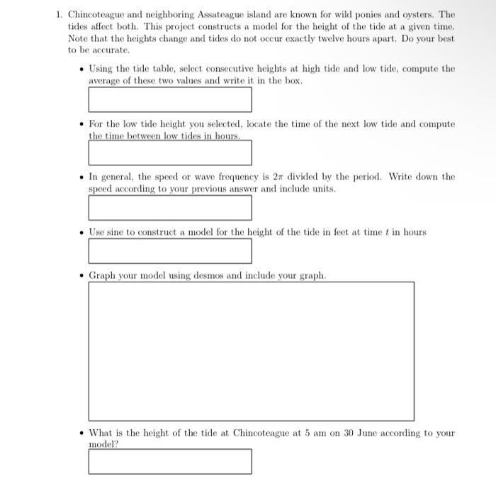 1. Chincoteague and neighboring Assateague island are