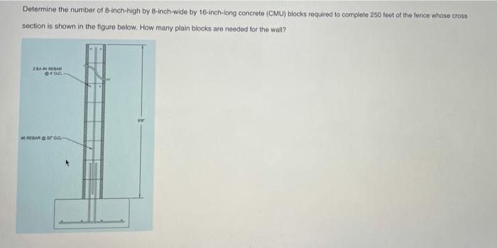 Solved Determine The Number Of B-inch-high By 8-inch-wide By | Chegg.com