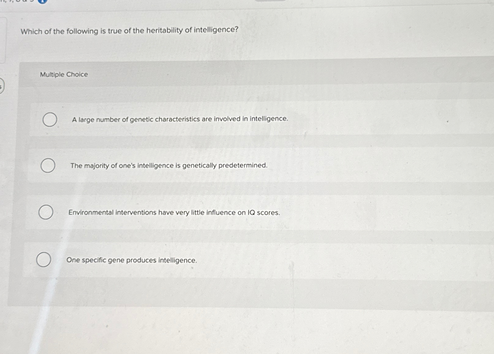 Solved Which of the following is true of the heritability of | Chegg.com