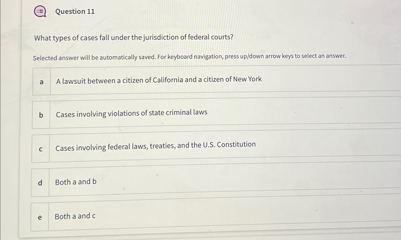 Solved Question 11What types of cases fall under the | Chegg.com