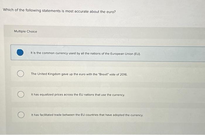 Solved Which of the following statements is most accurate | Chegg.com