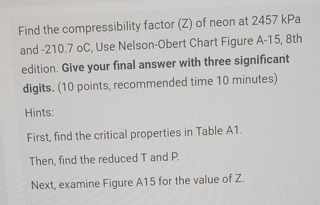 Finding the compressibility factor (Z)