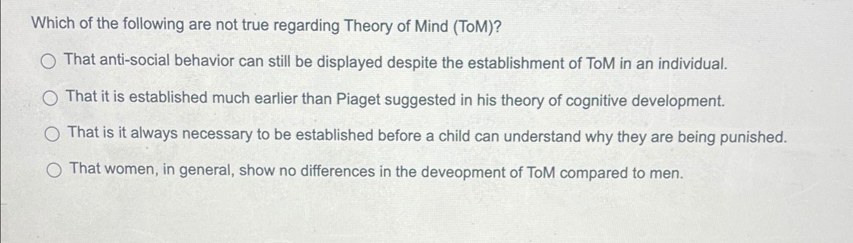 Solved Which of the following are not true regarding Theory