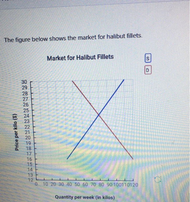 Solved The figure below shows the market for halibut