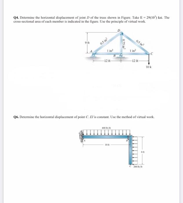 Solved Q4. Determine The Horizontal Displacement Of Joint Of | Chegg.com