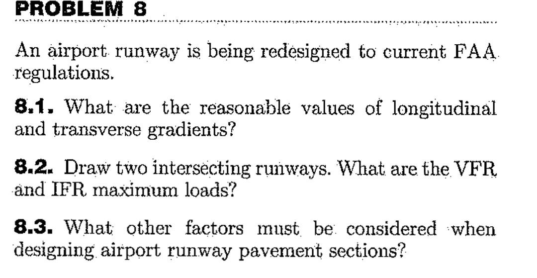 Solved PROBLEM 8 An airport runway is being redesigned to | Chegg.com