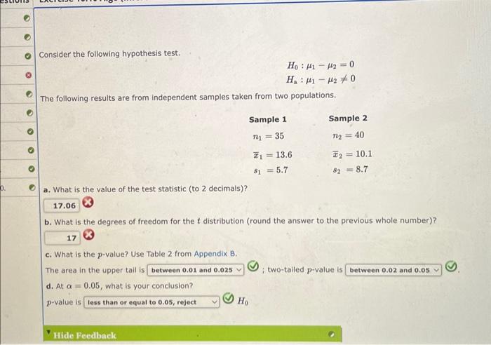 Solved Consider The Following Hypothesis Test