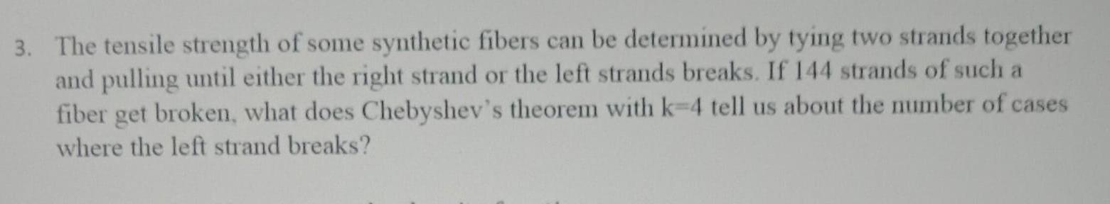 Solved The tensile strength of some synthetic fibers can be | Chegg.com