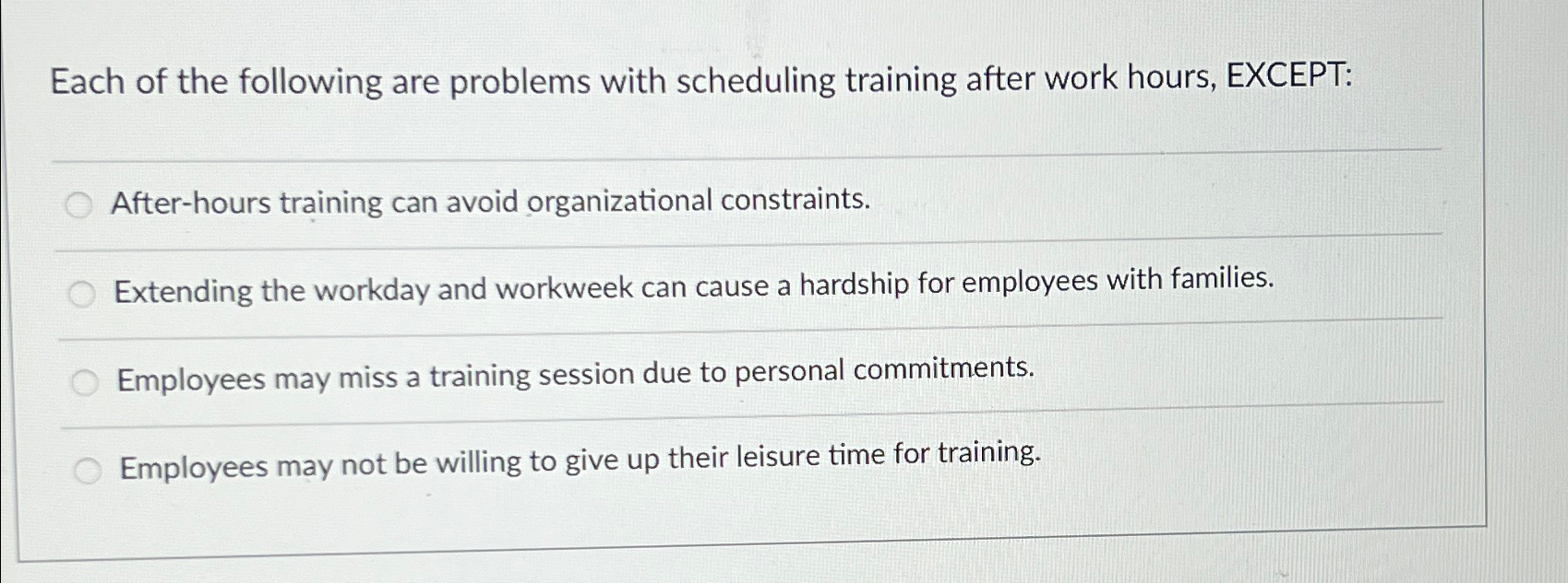 Solved Each of the following are problems with scheduling | Chegg.com