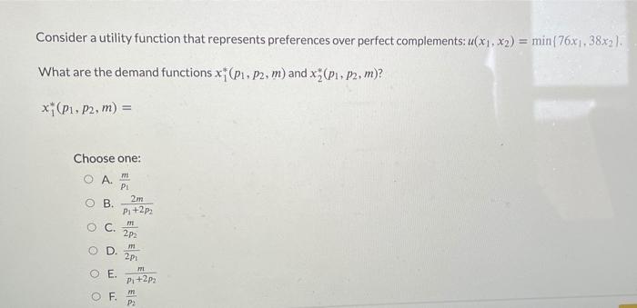 Solved Consider a utility function that represents | Chegg.com