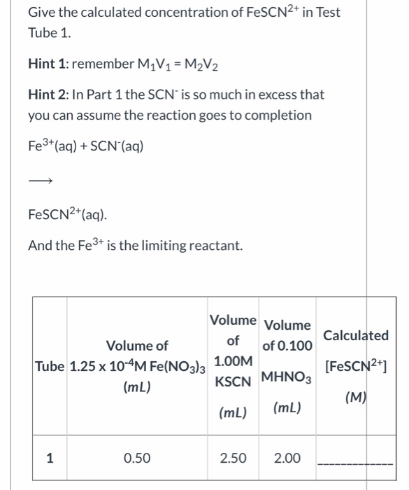 Solved using the dilution equation to solve for the unkown | Chegg.com