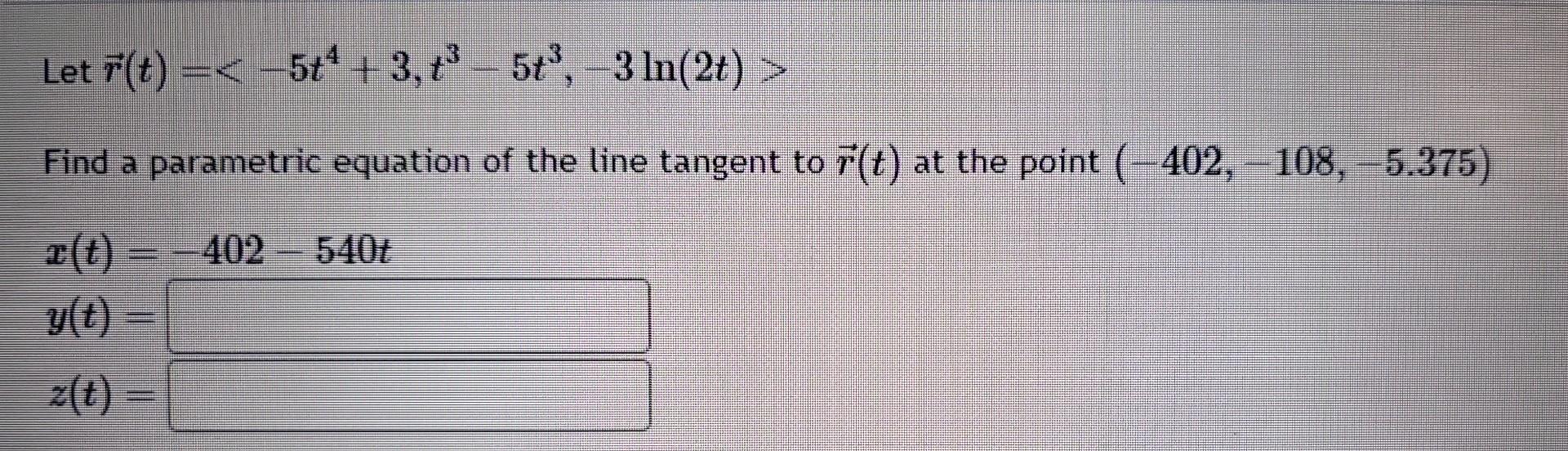 Solved Let R T Find A Parametric