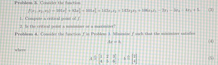 Solved Problem 3. Consider the function | Chegg.com