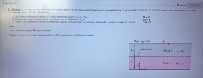 Solved Question 5 36 points Problem (1): Consider two fluid | Chegg.com