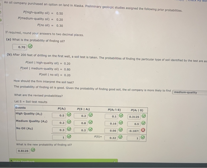 Solved An oil company purchased an option on land in Alaska.
