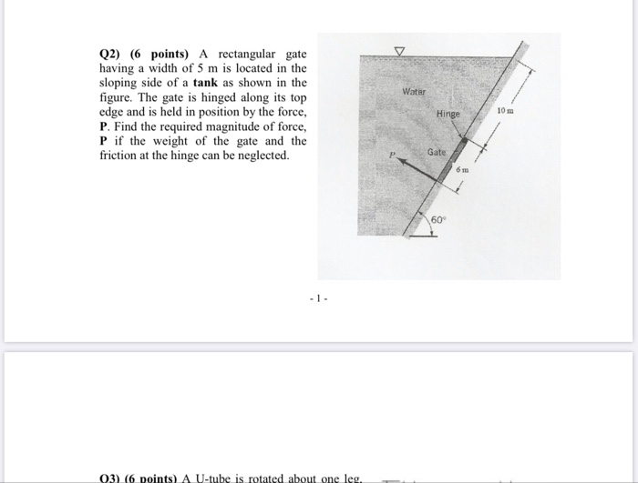 A rectangular gate with a width of 5m ﻿is located in