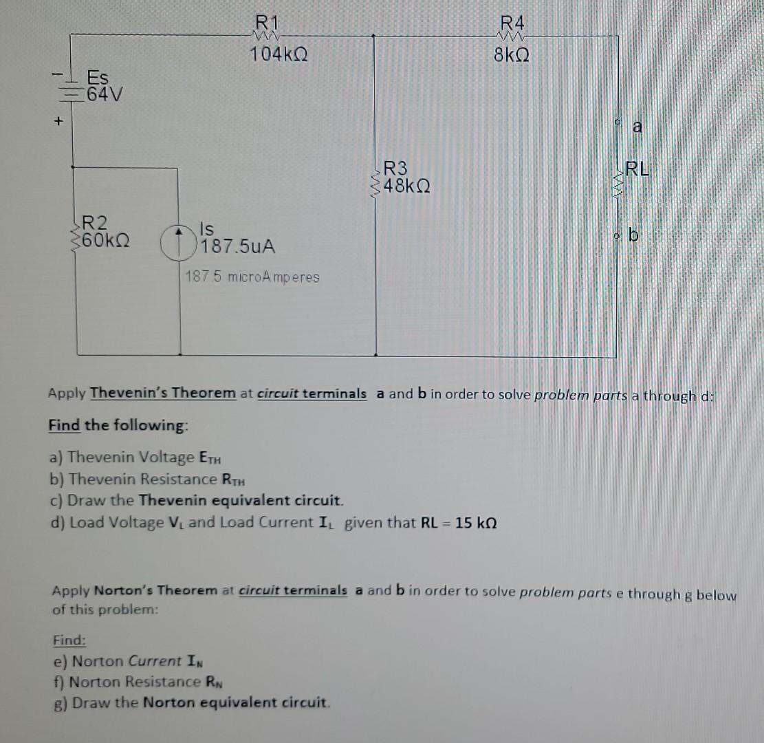 Solved Apply Thevenin's Theorem At Circuit Terminals A And B | Chegg.com