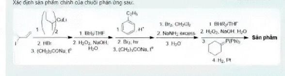 Xác định sản phẩm chính của phản ứng hóa học