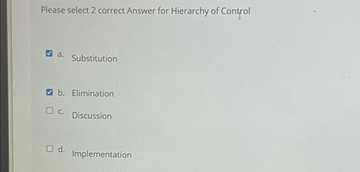 Solved Please Select 2 ﻿correct Answer For Hierarchy Of | Chegg.com