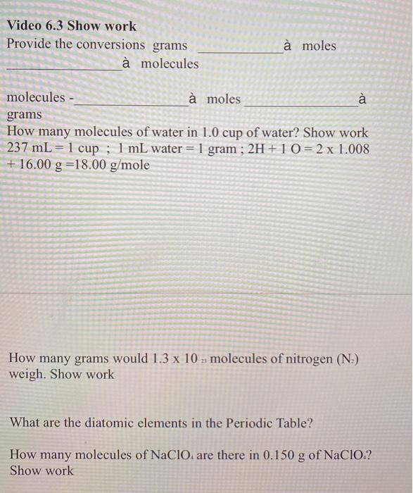 33+ How many moles are contained in 237 g of water 1 cup