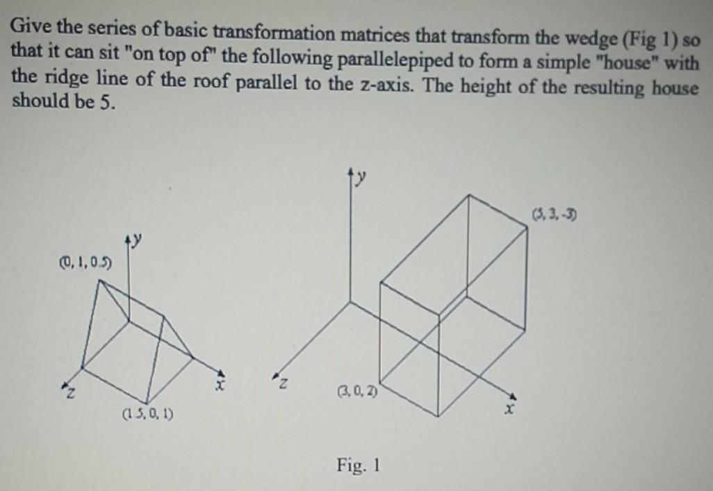 Give the series of basic transformation matrices that | Chegg.com