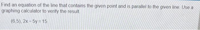 Solved Find an equation of the line that contains the given | Chegg.com