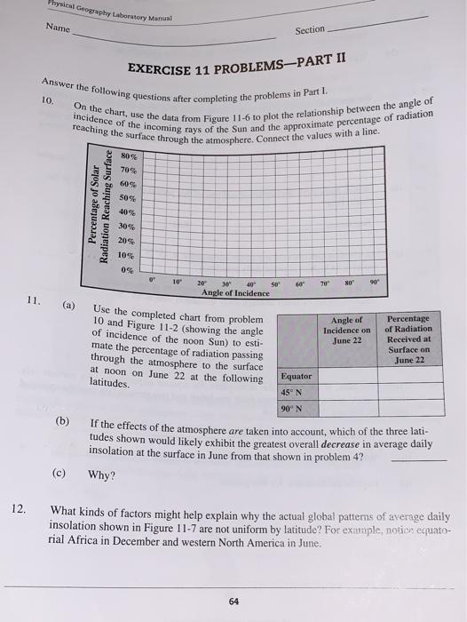 Solved Physical Geography Laboratory Manual Exercise 11 7214