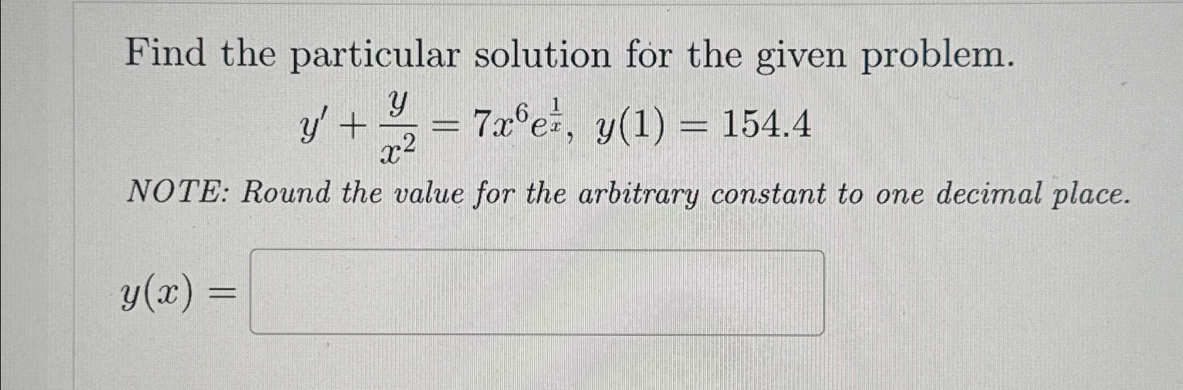Solved Find the particular solution for the given | Chegg.com
