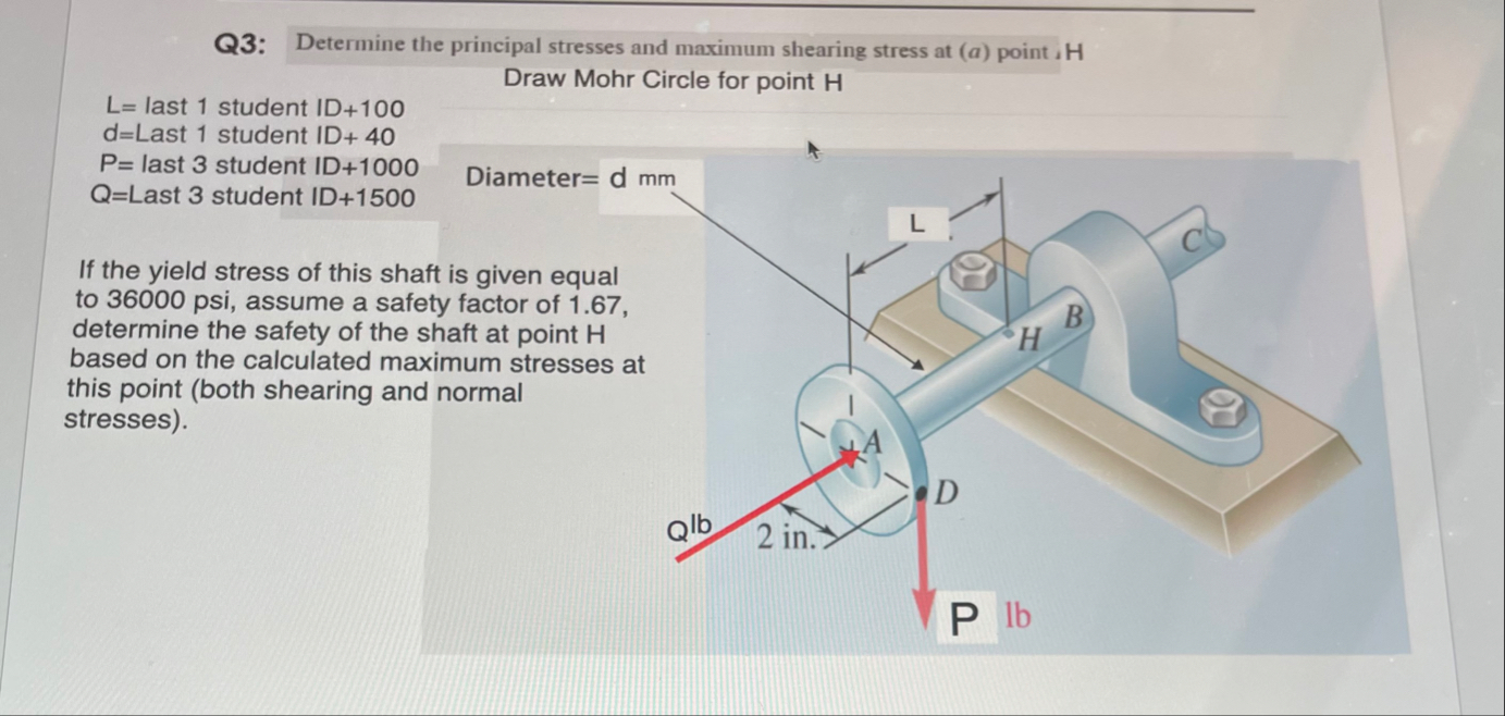 Solved Q3: Determine the principal stresses and maximum | Chegg.com