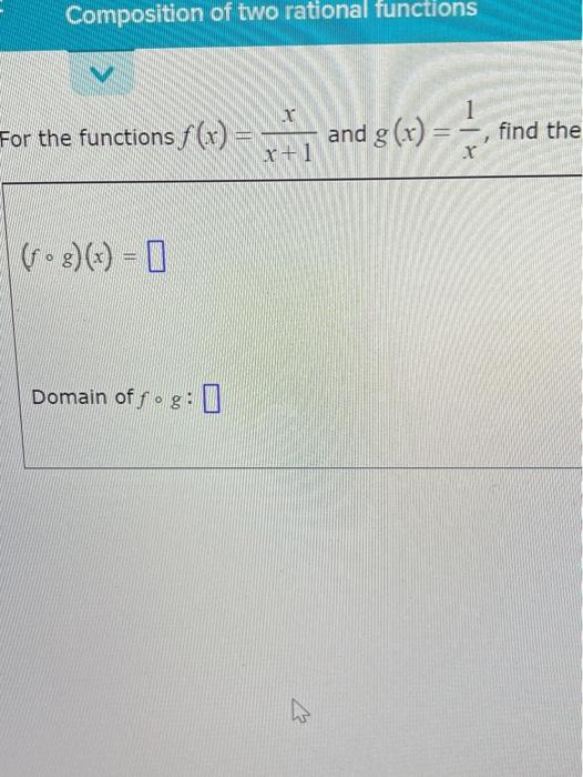 Solved Composition of two rational functions 1 For the | Chegg.com