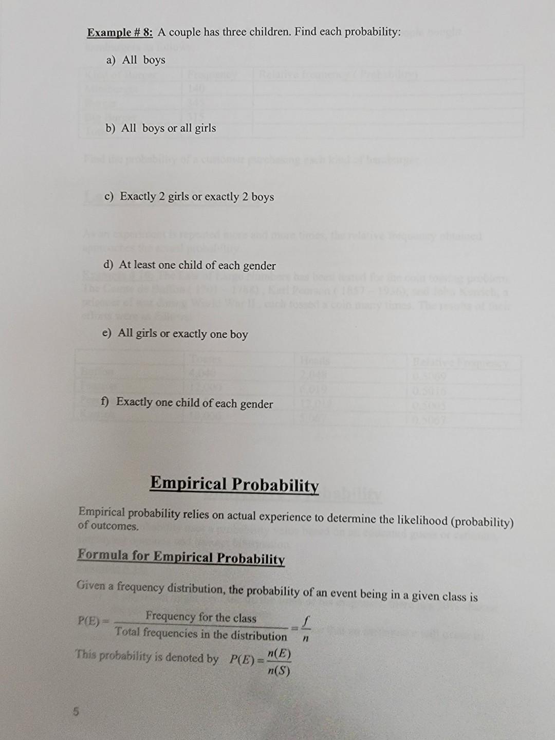 Solved Example \# 8: A couple has three children. Find each | Chegg.com
