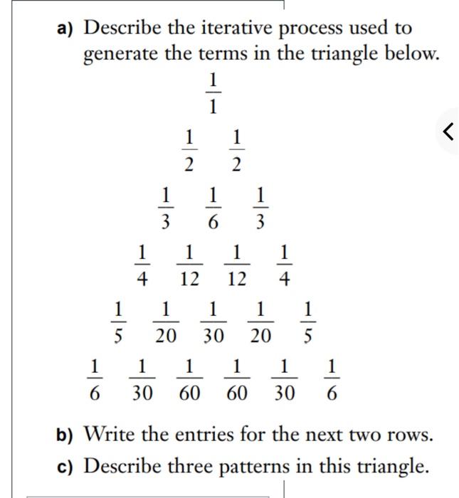 Solved a) Describe the iterative process used to generate | Chegg.com