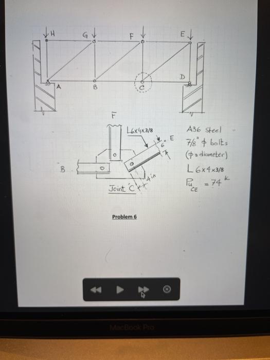 Solved Problem 6 A 3-bay truss is simply supported on two | Chegg.com