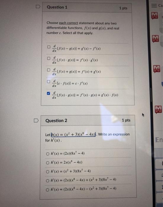 Solved Question 1 - Са 1 pts Choose each correct statement | Chegg.com