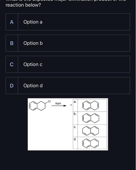 Solved What is the expected major elimination product of the | Chegg.com
