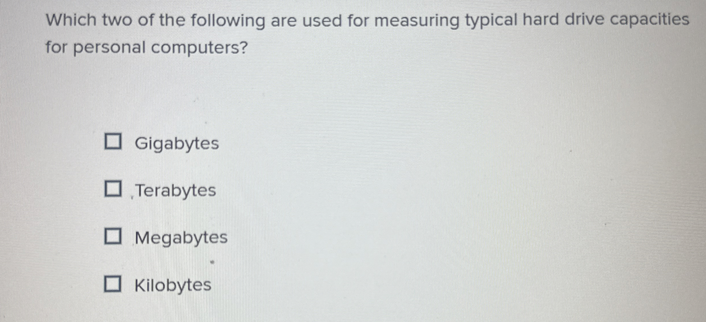 Solved Which two of the following are used for measuring | Chegg.com