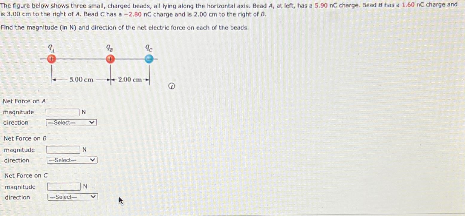 Solved The Figure Below Shows Three Small, Charged Beads, | Chegg.com