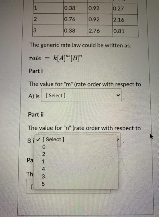 Solved 3 Parts Consider a generic reaction with the | Chegg.com
