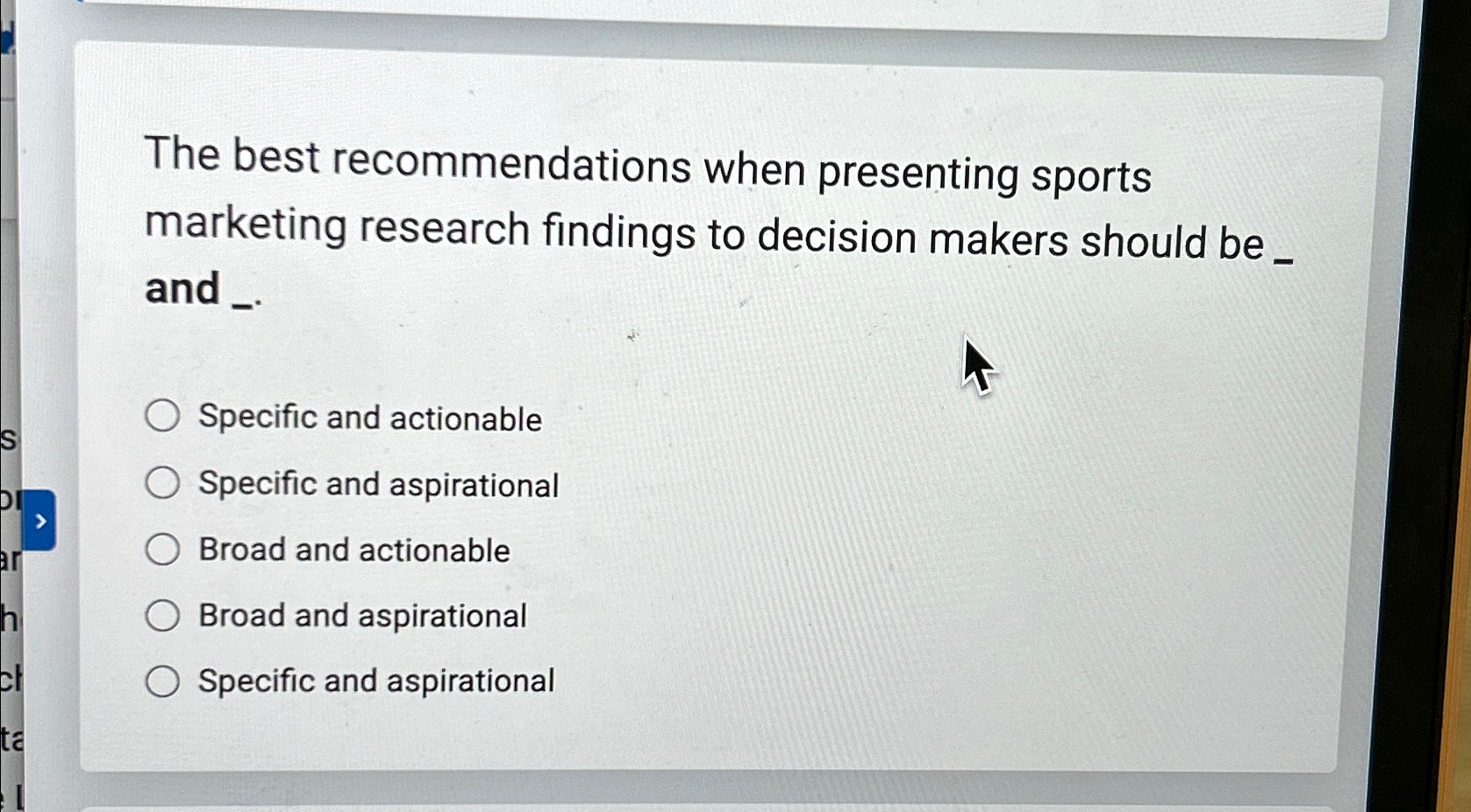 Solved The best when presenting sports