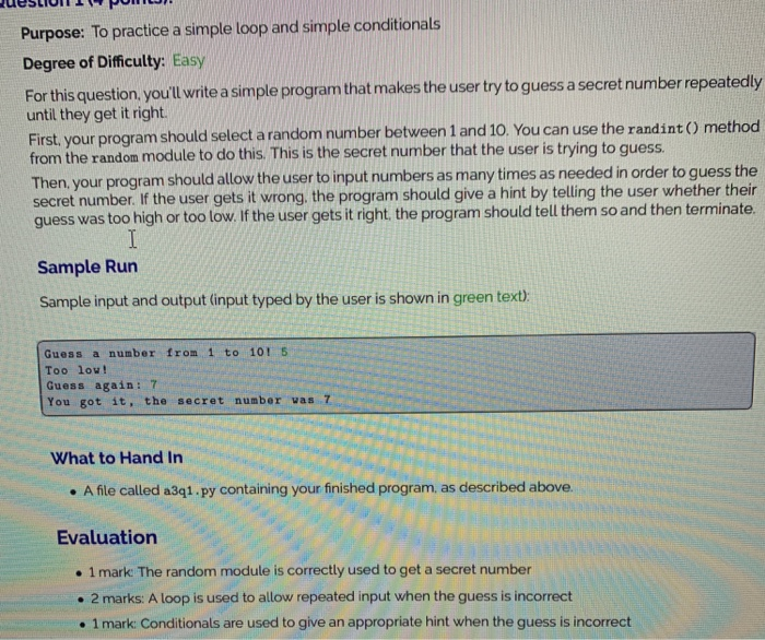 Solved Purpose: To practice a simple loop and simple | Chegg.com