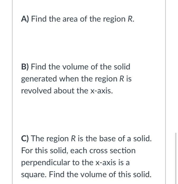 Solved Let R be the shaded region in the first quadrant | Chegg.com
