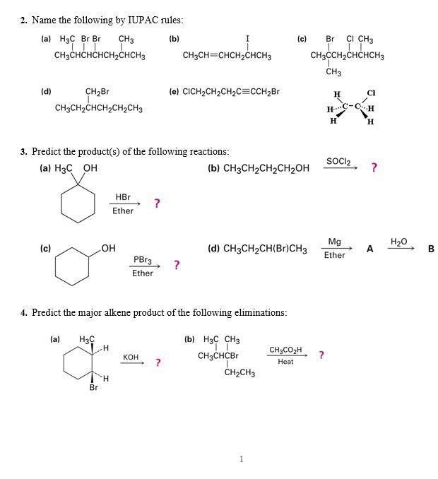 Solved 6. Describe the following chemical reactions as SN1, | Chegg.com