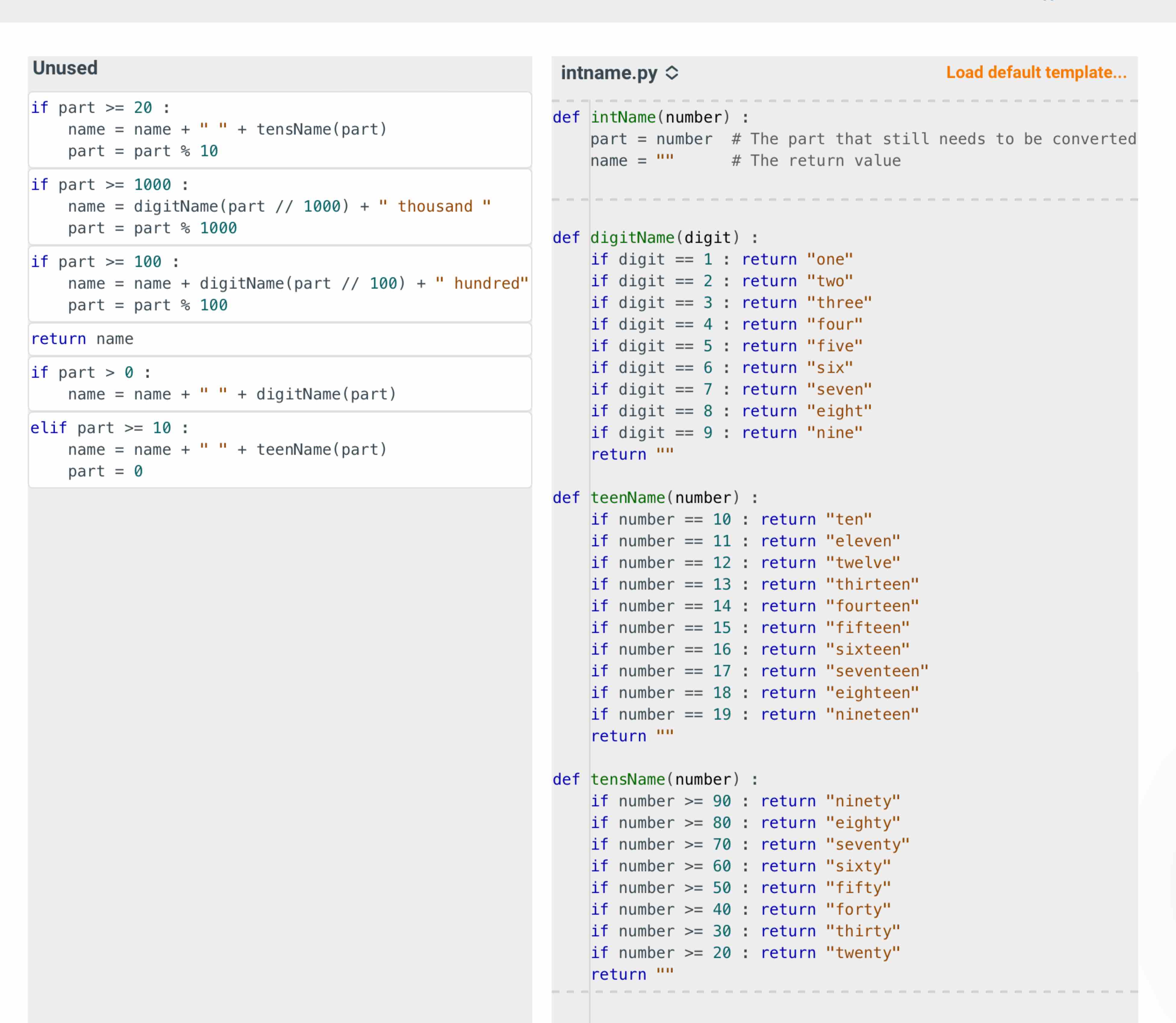 Solved Rearrange the following lines of code to produce an | Chegg.com