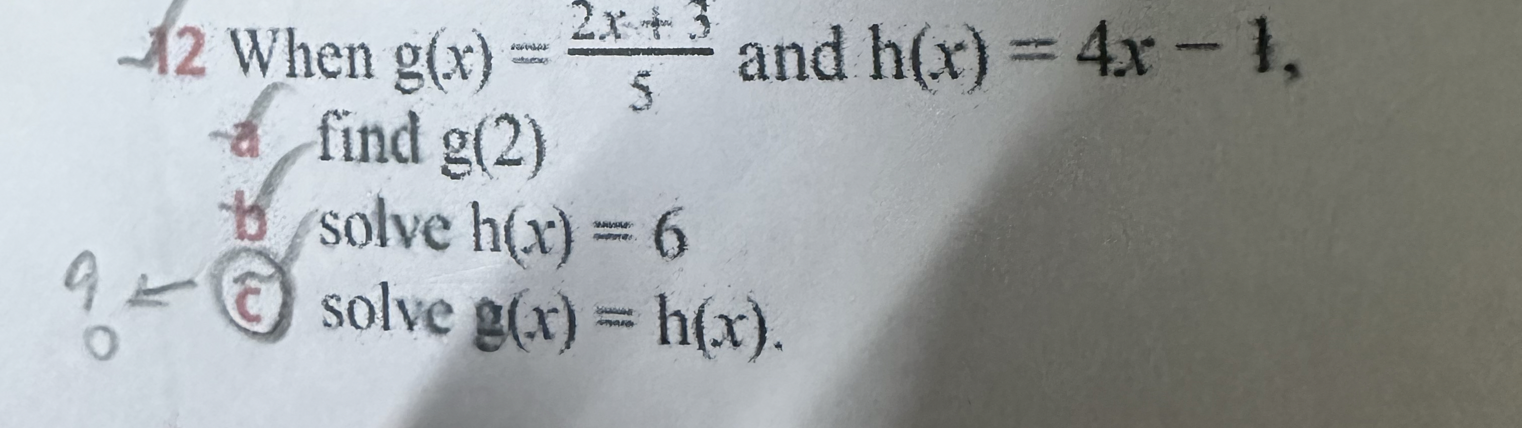 Solved When g(x)=2x+35 ﻿and h(x)=4x-1find g(2)b) ﻿solve | Chegg.com