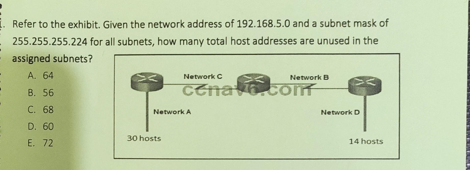 Solved Refer To The Exhibit. Given The Network Address Of | Chegg.com