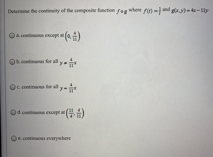 Solved Determine the continuity of the composite function | Chegg.com