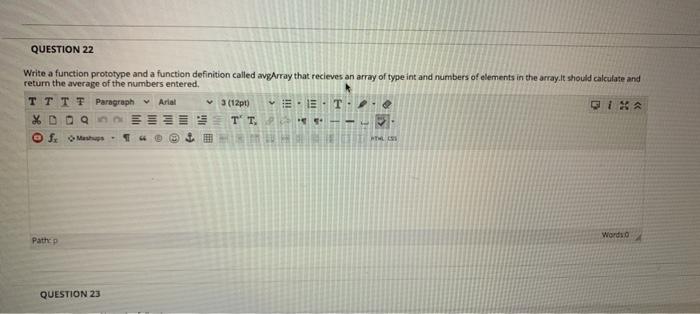 Solved QUESTION 22 Write a function prototype and a function | Chegg.com